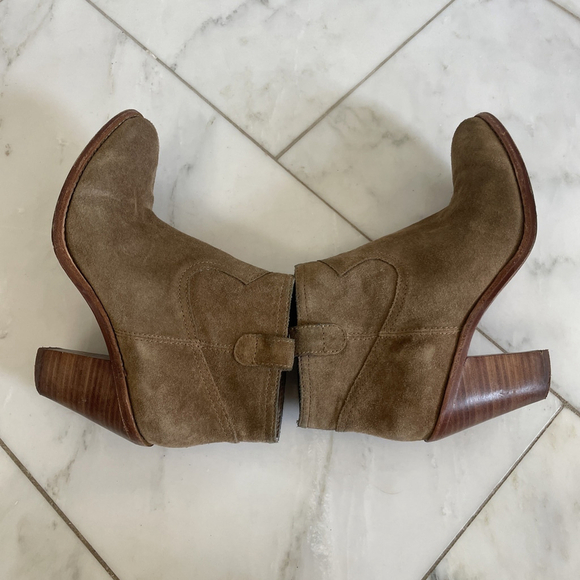 Ash Women’s Ivana Tan Suede Leather Stack Heel Zipper Ankle Boot Euro 38 US 7.5 - Picture 10 of 14